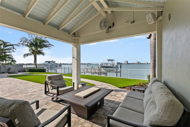 297 1st St W, Tierra Verde, FL 33715 - view of patio / terrace featuring a water view
