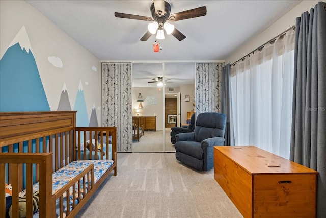 2626 2nd Ct, Palm Harbor, FL 34684 - bedroom with carpet floors and a ceiling fan