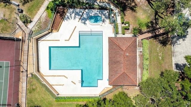2626 2nd Ct, Palm Harbor, FL 34684 - aerial view of property and surrounding area with a pool area