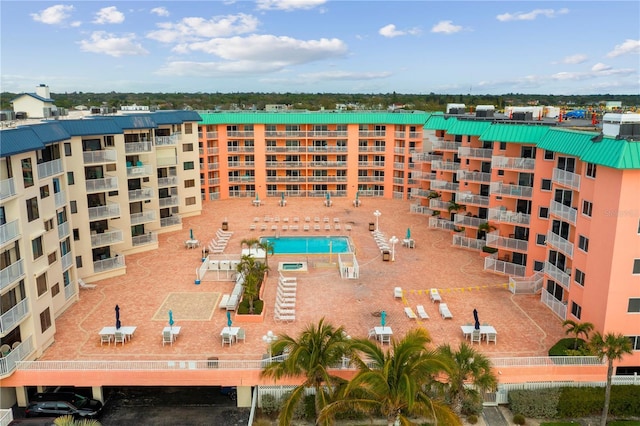18400 Gulf Blvd Unit 1105, Indian Shores, FL 33785 - bird's eye view of a pool area
