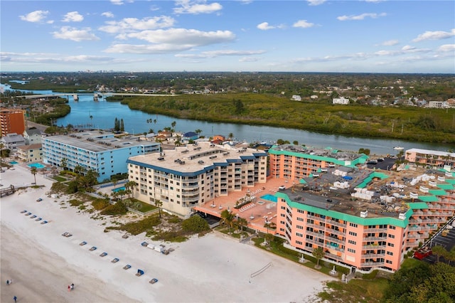 18400 Gulf Blvd Unit 1105, Indian Shores, FL 33785 - drone / aerial view of a nearby body of water, a notable bridge, and apartment complex / building
