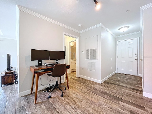 18001 Richmond Place Dr Unit 330, Tampa, FL 33647 - office space featuring wood finished floors, crown molding, and baseboards