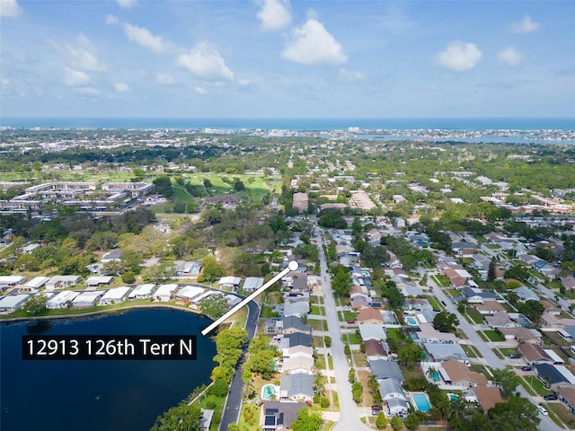 12913 126th Ter, Largo, FL 33774 - aerial view of property's location featuring a large body of water and nearby suburban area