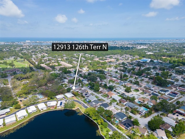 12913 126th Ter, Largo, FL 33774 - aerial overview of property's location with a nearby body of water and nearby suburban area