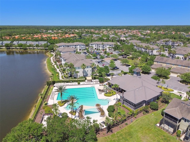 11624 Calf Path Dr, Tampa, FL 33626 - aerial view of a pool and a large body of water