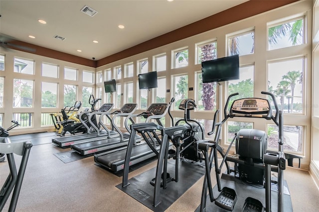 11624 Calf Path Dr, Tampa, FL 33626 - workout area featuring recessed lighting