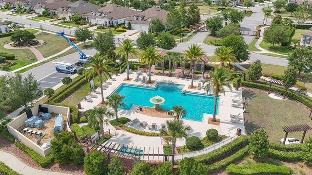 4195 Barletta Ct, Wesley Chapel, FL 33543 - aerial view of a pool area