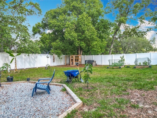 view of yard with a vegetable garden