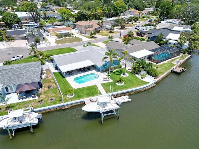 1769 Brookside Blvd, Largo, FL 33770 - aerial perspective of suburban area with a large body of water and a pool