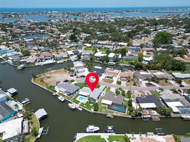 1769 Brookside Blvd, Largo, FL 33770 - aerial view of property and surrounding area featuring a large body of water and nearby suburban area
