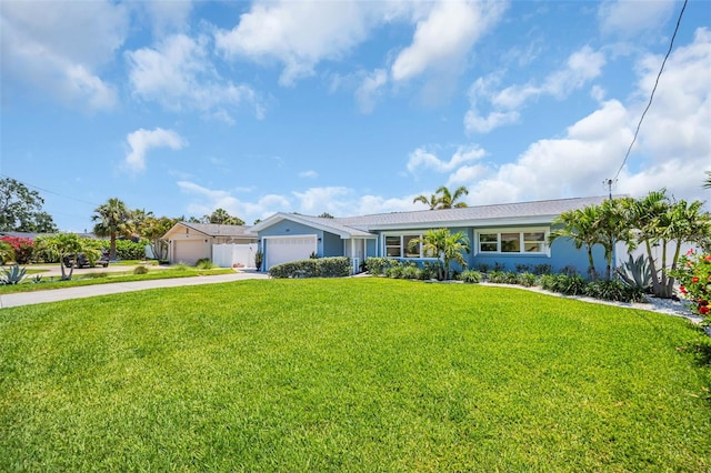 1769 Brookside Blvd, Largo, FL 33770 - ranch-style home with driveway, a front lawn, stucco siding, and a garage