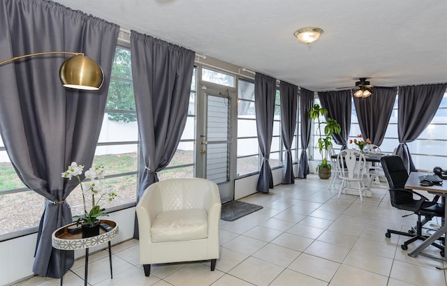 2012 Scotland Dr, Clearwater, FL 33763 - office area with light tile patterned floors, plenty of natural light, and ceiling fan