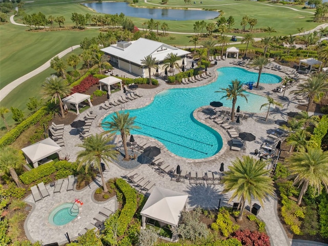 3888 Santa Caterina Blvd, Bradenton, FL 34211 - aerial view of a local golf course and a large body of water