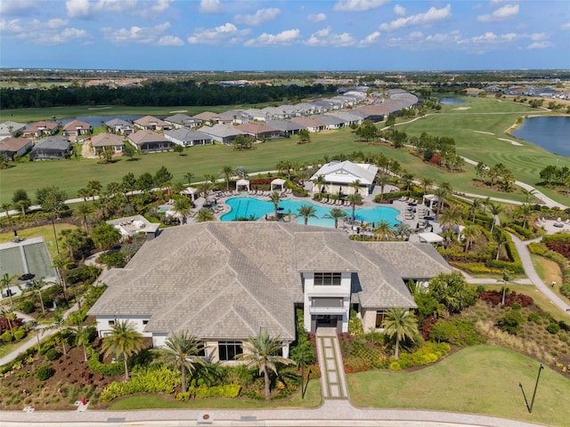 3888 Santa Caterina Blvd, Bradenton, FL 34211 - aerial view of residential area featuring a pool and a nearby body of water