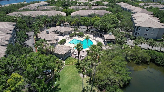1111 Normandy Trace Rd Unit 1111, Tampa, FL 33602 - aerial perspective of suburban area featuring a pool area and a large body of water