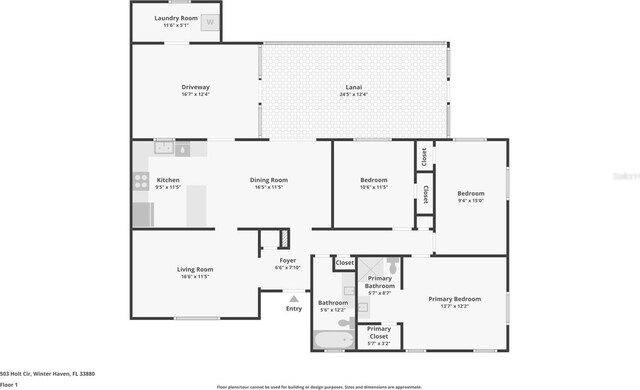 503 Holt Cir, Winter Haven, FL 33880 - home floor plan