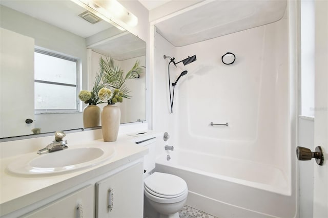 11409 Spring Hill Dr, Spring Hill, FL 34609 - bathroom with toilet, vanity, and shower / bathtub combination