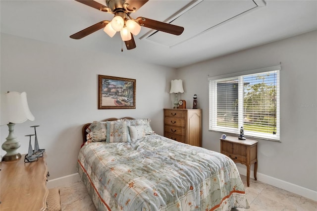 6530 Manila Palm Way, Apollo Beach, FL 33572 - bedroom featuring attic access, baseboards, and ceiling fan