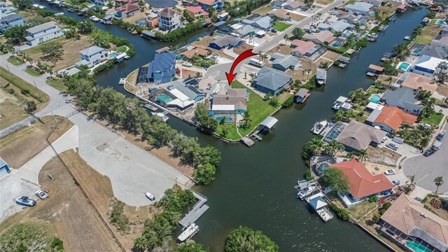 6530 Manila Palm Way, Apollo Beach, FL 33572 - aerial view of property and surrounding area with nearby suburban area and a nearby body of water