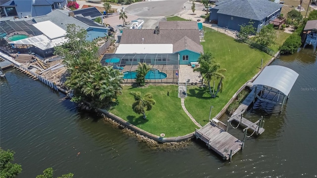 6530 Manila Palm Way, Apollo Beach, FL 33572 - drone / aerial view of a large body of water and a pool
