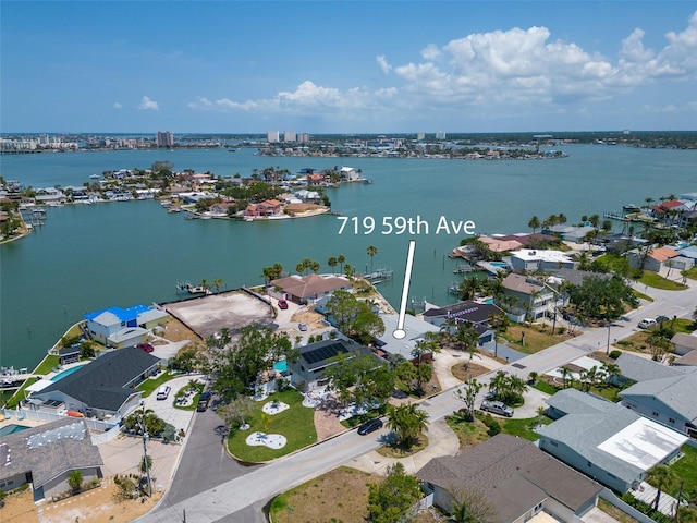 719 59th Ave, St Pete Beach, FL 33706 - aerial view of residential area featuring a nearby body of water