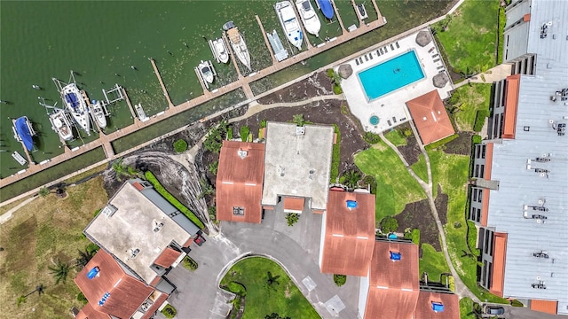 120 1st St E Unit 104, Saint Petersburg, FL 33715 - drone / aerial view of a nearby body of water and a pool area