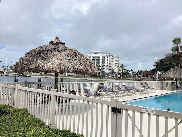 120 1st St E Unit 104, Saint Petersburg, FL 33715 - community pool with a water view and a patio