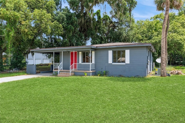 1727 Bonita Ave, Orlando, FL 32805 - view of front of home with driveway, a porch, and a front yard