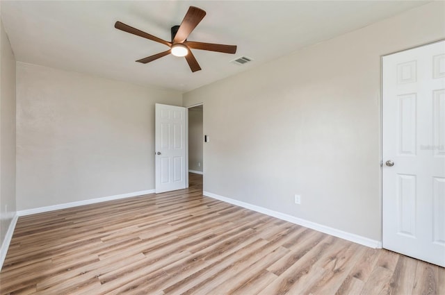 1727 Bonita Ave, Orlando, FL 32805 - spare room featuring ceiling fan, light wood-style flooring, and baseboards