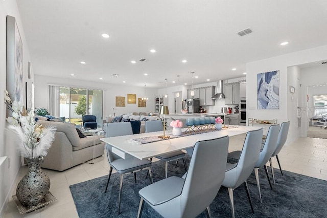 921 Fieldstone Way, Haines City, FL 33844 - dining room featuring recessed lighting and light tile patterned floors