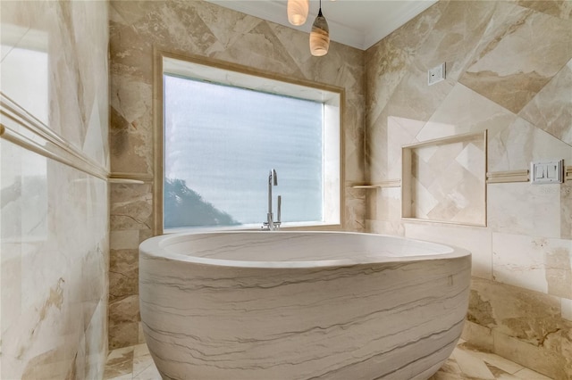 1089 Virginia St, Dunedin, FL 34698 - full bath featuring tile walls and a tub with marble appearance