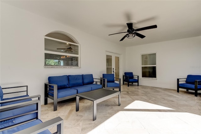 1089 Virginia St, Dunedin, FL 34698 - view of patio with ceiling fan and an outdoor living space