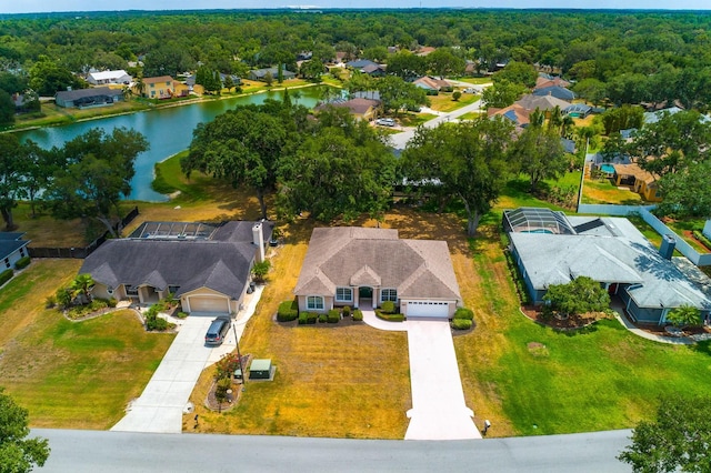 2214 Deerbrook Dr, Lakeland, FL 33811 - aerial perspective of suburban area with a large body of water