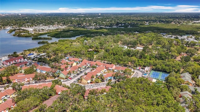 aerial overview of property's location with a large body of water