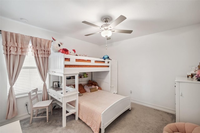 22294 Storybook Cabin Way, Land O Lakes, FL 34637 - bedroom with light colored carpet, baseboards, and ceiling fan