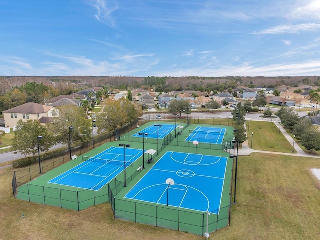 22294 Storybook Cabin Way, Land O Lakes, FL 34637 - view of basketball court featuring a tennis court and a residential view