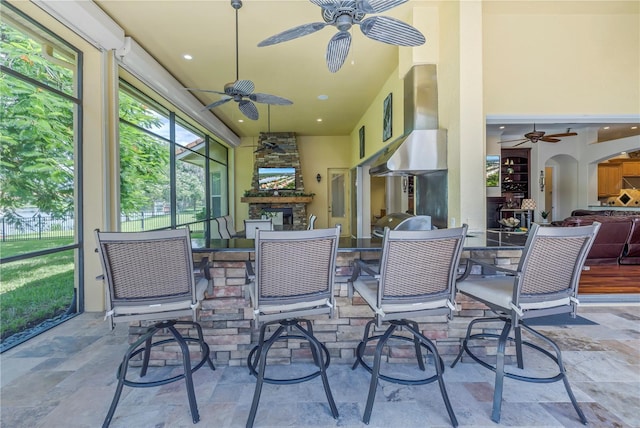 view of patio / terrace with a ceiling fan