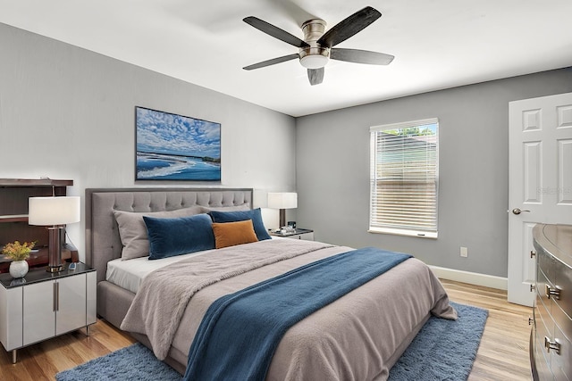 781 Little Pine Dr, South Daytona, FL 32119 - bedroom featuring light wood-style flooring, baseboards, and ceiling fan