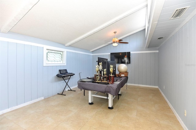 781 Little Pine Dr, South Daytona, FL 32119 - game room with a ceiling fan and tile patterned flooring