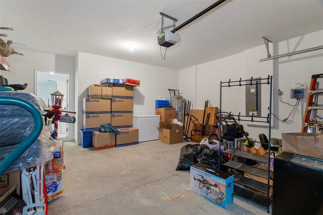 2449 Moon Shadow Rd, New Port Richey, FL 34655 - garage with a garage door opener, fridge, and electric panel