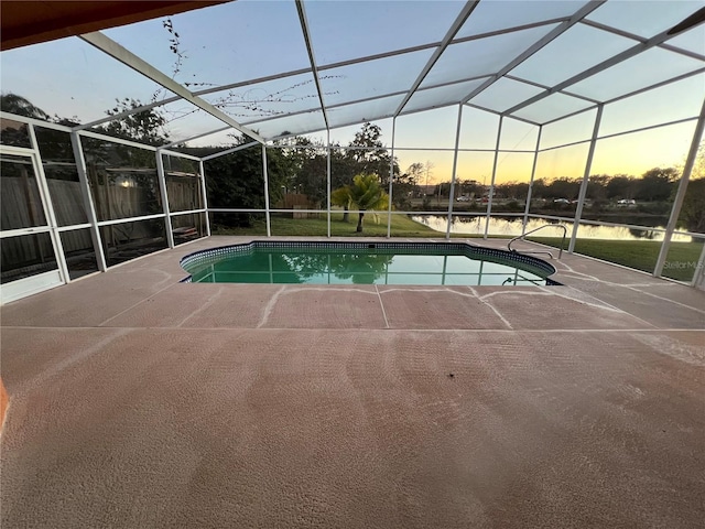 18104 Sweet Jasmine Dr, Tampa, FL 33647 - outdoor pool featuring glass enclosure and a patio area