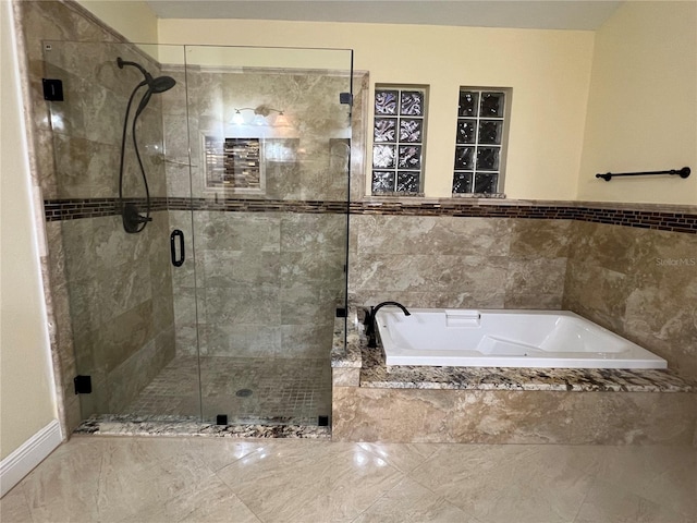 18104 Sweet Jasmine Dr, Tampa, FL 33647 - bathroom featuring a bath and a stall shower