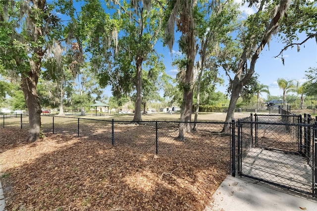 view of yard with a gate and fence