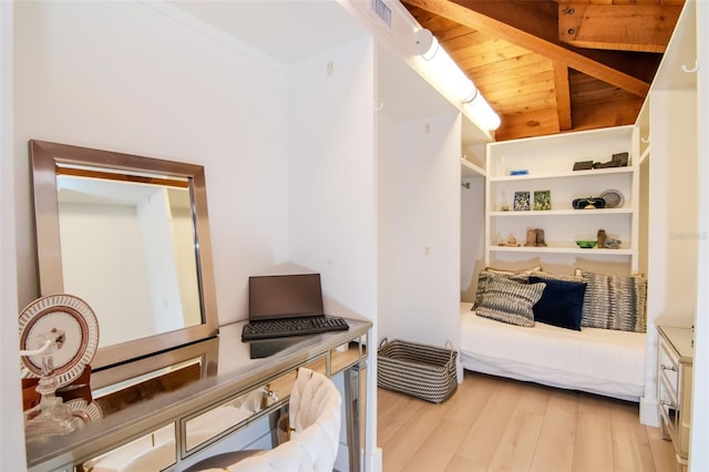 1296 Weybridge Ln, Dunedin, FL 34698 - bedroom with light wood finished floors and wooden ceiling