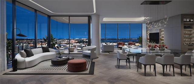 lobby featuring floor to ceiling windows