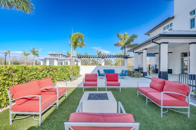 view of patio featuring an outdoor hangout area