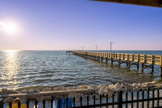 dock featuring a water view