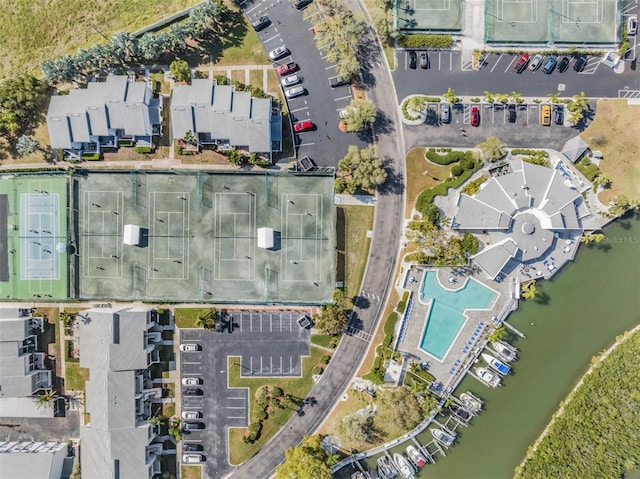 11440 Harbor Way Unit 5009, Largo, FL 33774 - aerial view of property and surrounding area featuring a pool and a large body of water