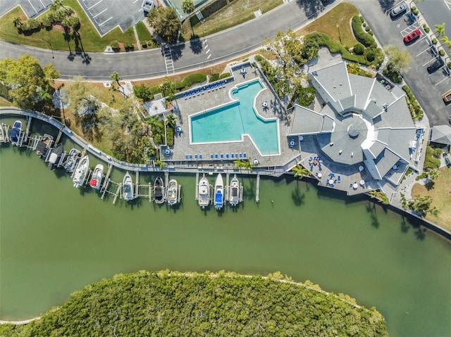 11440 Harbor Way Unit 5009, Largo, FL 33774 - aerial view of property and surrounding area with a pool area and a nearby body of water