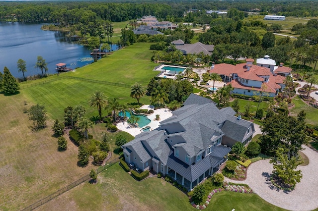 17129 Breeders Cup Dr, Odessa, FL 33556 - aerial view of a large body of water and a pool area